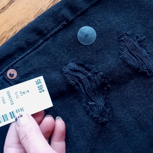 Aeropostale aero distressed retro vintage highwaisted black jean shorts NEW NWT - Picture 4 of 7